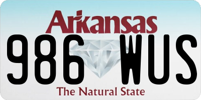 AR license plate 986WUS