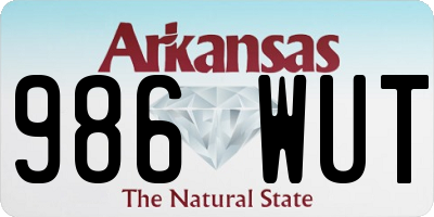 AR license plate 986WUT