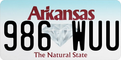 AR license plate 986WUU