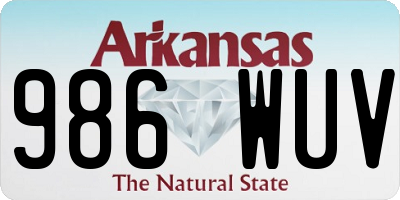AR license plate 986WUV
