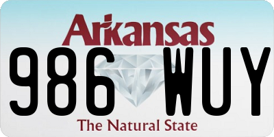 AR license plate 986WUY