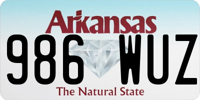 AR license plate 986WUZ