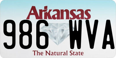 AR license plate 986WVA