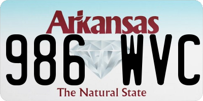 AR license plate 986WVC