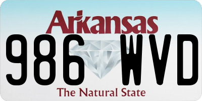 AR license plate 986WVD
