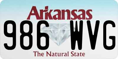 AR license plate 986WVG