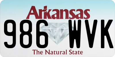 AR license plate 986WVK