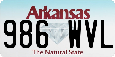 AR license plate 986WVL
