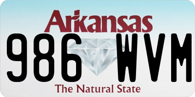 AR license plate 986WVM