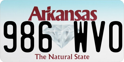 AR license plate 986WVO