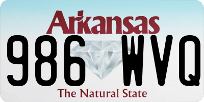 AR license plate 986WVQ