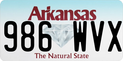 AR license plate 986WVX