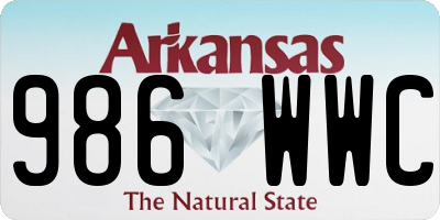 AR license plate 986WWC