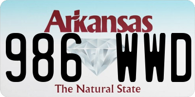 AR license plate 986WWD