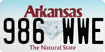 AR license plate 986WWE