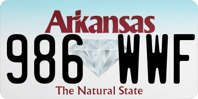 AR license plate 986WWF