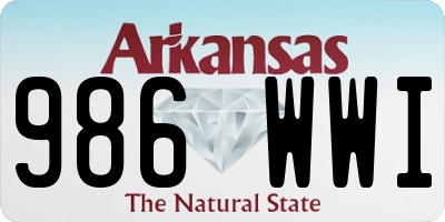 AR license plate 986WWI