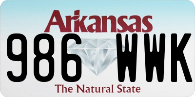 AR license plate 986WWK