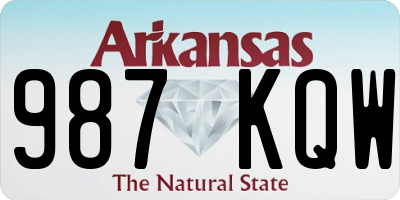 AR license plate 987KQW
