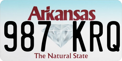 AR license plate 987KRQ