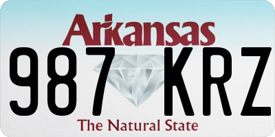 AR license plate 987KRZ
