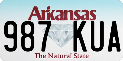 AR license plate 987KUA