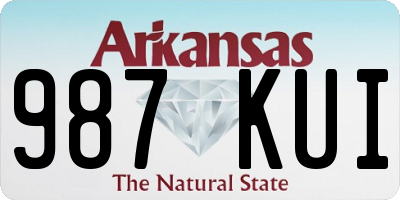 AR license plate 987KUI