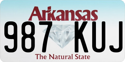 AR license plate 987KUJ