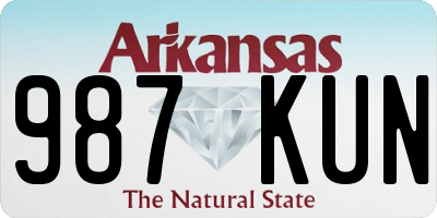 AR license plate 987KUN