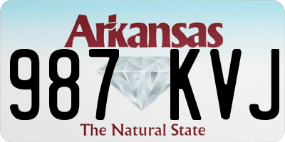 AR license plate 987KVJ