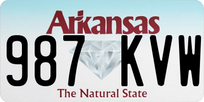 AR license plate 987KVW