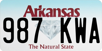 AR license plate 987KWA