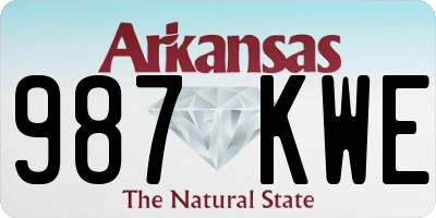 AR license plate 987KWE