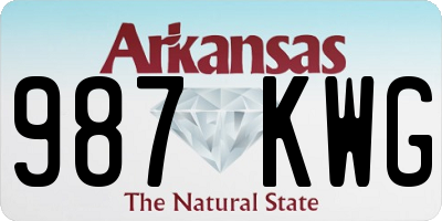 AR license plate 987KWG