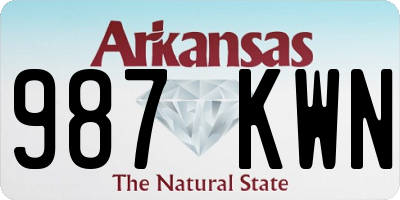 AR license plate 987KWN