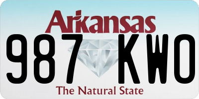 AR license plate 987KWO