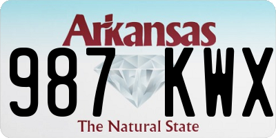 AR license plate 987KWX
