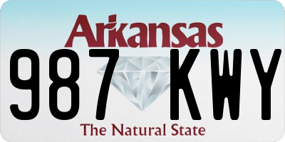 AR license plate 987KWY