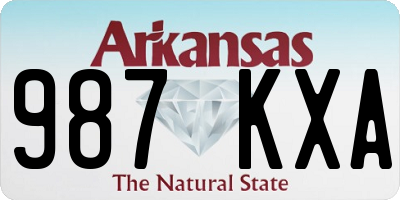 AR license plate 987KXA