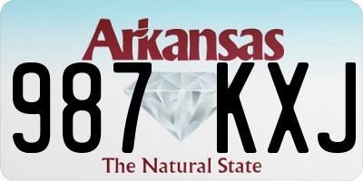 AR license plate 987KXJ