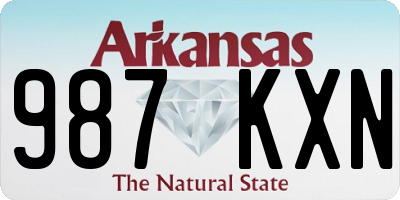 AR license plate 987KXN