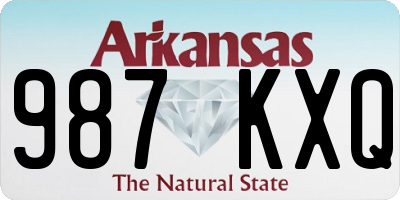 AR license plate 987KXQ