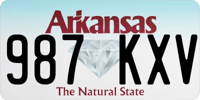 AR license plate 987KXV