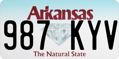 AR license plate 987KYV