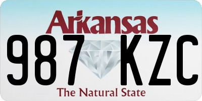 AR license plate 987KZC