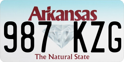AR license plate 987KZG