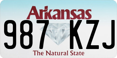 AR license plate 987KZJ