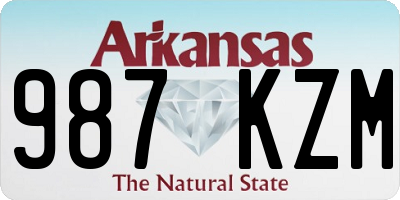 AR license plate 987KZM
