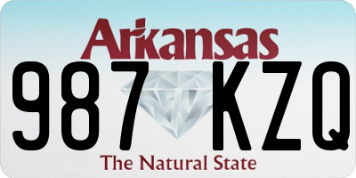 AR license plate 987KZQ