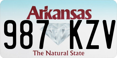 AR license plate 987KZV